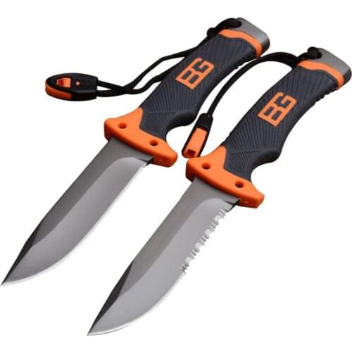 DuoClang Outdoor Fixed Blade Knives Titanium Steel Survival Multi Tool EDC Knife with ABS Sheath