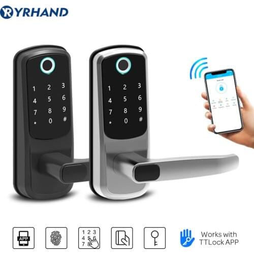 Fingerprint door lock Smart Fingerprint Bluetooth IC Card Password APP Security Door Lock with Mechanical Key smart lock