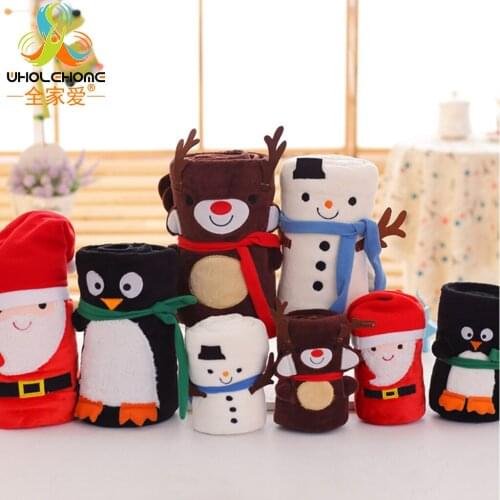 Christmas New Year Gift Flannel Fleece Fabric Polyester Blanket Character Cartoon Summer Soft Warm Home Textile 80x100CM 1 PCS