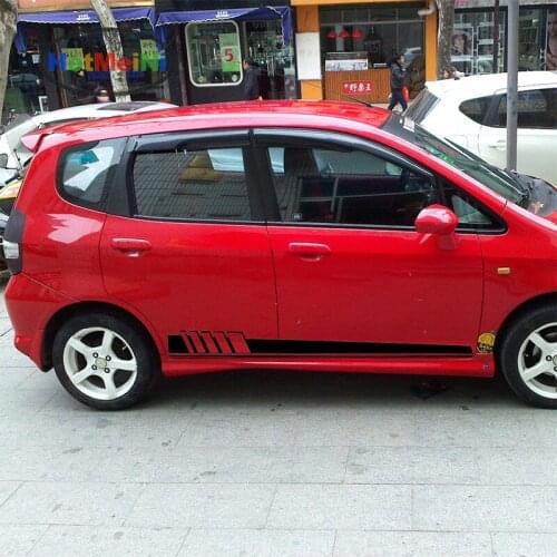 HotMeiNi 2X 207*7.9 cm Car Side Stickers Body Decals Sticker Long Racing Stripes for Mercedes Benz Black/Sliver