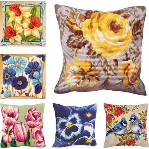 Butterfly carpet embroidery sale sets cross-stitch pillow latch hook pillow embroidery carpet do it yourself diy rugs needlework