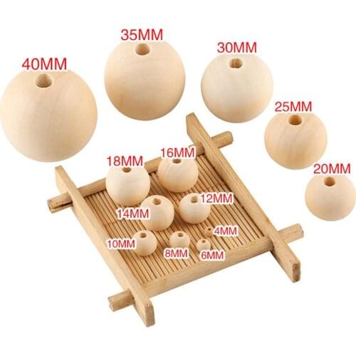4-30mm DIY Natural Wooden Beads Lead-free Eco-friendlWood Round Balls For Jewelry Making Bracelet Necklace Handmade Accessories