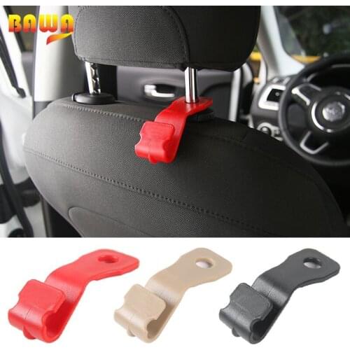 BAWA ABS Seat Hook Headrest Hanger Bag Holder for Jeep wrangler Suzuki Jimny Dodge RAM Car accessories