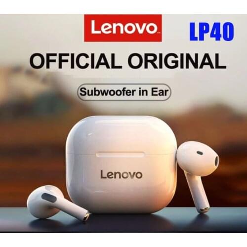 LenovoLP40Bluetooth Headset Wireless Headset Noise Reduction Headset9D HD Call HIFI Music Headset MobilePhone Earband Microphone