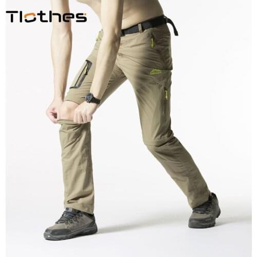 Summer Stretch Removable Pants Men Outdoor Quick Dry Hiking Pants Men Plus Size 4XL 5XL Trekking Pants Camping Trousers Sports