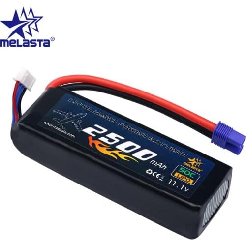 MELASTA 3S 2500mAh 11.1V 50C Softcase LiPo Battery pack with EC3 plug for RC Racing Cars Aircraft