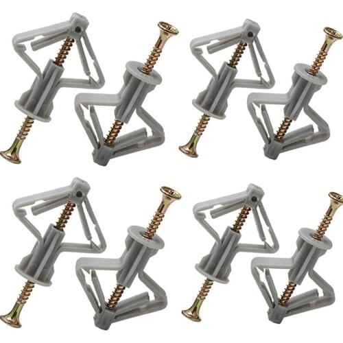 100Pcs Drywall Anchor Kit Drywall and Hollow-Wall Anchor Assortment Kit Wall Anchor Hooks, and Hollow-Door Toggle Anchor