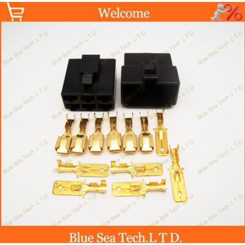 6.3mm 6 Way/pin Electrical Connector Kits Male&Female sets for E-Bike,Motorcycle,Motorbike,car etc.Black color