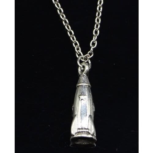 New Fashion Necklace 24x9x9mm rocket spaceship missile Pendants Short Long Women Men Colar Gift Jewelry Choker