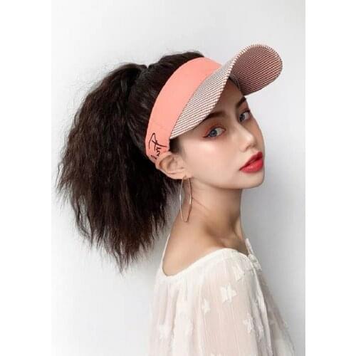 Hat wig integrated -Summer Womens Empty wig hat fashion trend head cover -Detachable hat wig