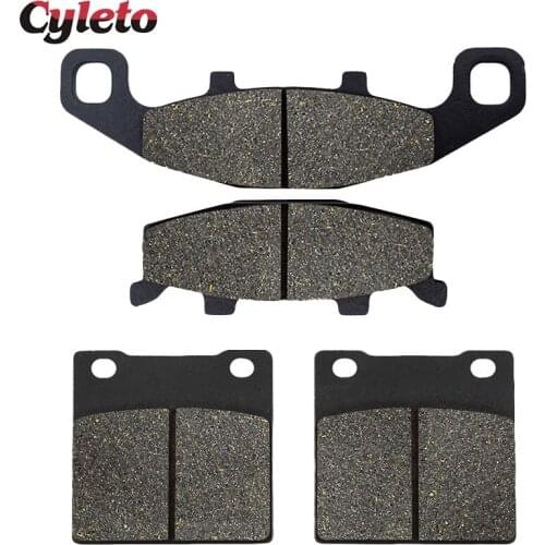 Cyleto Motorcycle Front and Rear Brake Pads for Suzuki GSX250 Across 1990-1998 GSF400 Bandit 400 1991-1995 GS500 1989-1995