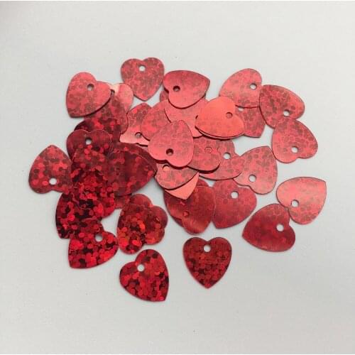 10mm Flat Heart Shape Laser Red Loose Sequin Paillette Sewing,Wedding Craft,Women Kids DIY Garment Accessory