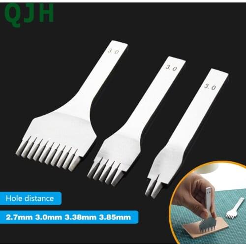 Polished tooth prongs Leather Stitching Punch Tool Chisel Leather Hole Punches Tools Set Craft Polished Prongs Lacing Stitch DIY