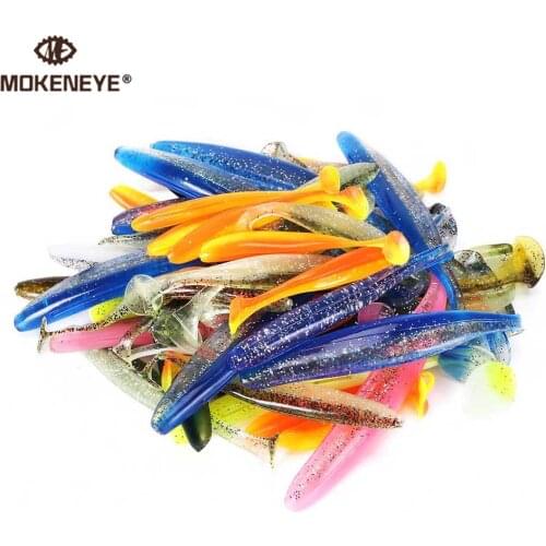 30/50/100 Pcs Worm Soft Shad Wobbler Silicone Bait Wobblers Fishing Lure Sea Swimbait Streamer 7cm 9cm 12cm Artificial Tackle
