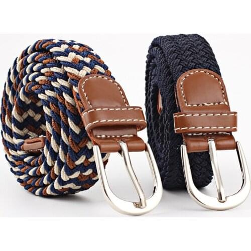 Elastic Canvas Belts for Women Knitted Buckle Adjustable Belt High Quality Male Canvas Belts for Jeans 23 Colors BL568