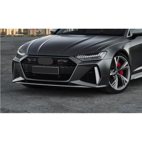 For RS6 Style Front Mesh Honeycomb Hood Grill for Audi A6/S6 C8 2019 2020 with ACC Car Front Bumper Grill Center Grille