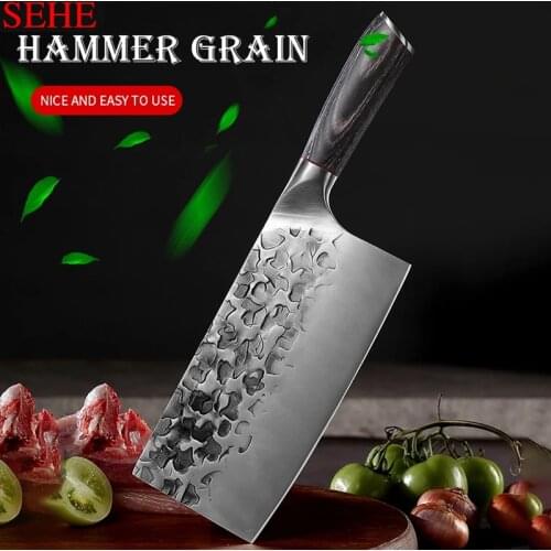 Slicing Cleaver 5Cr15 Super Sharp Blade Kitchen Chef Knives Chinese Forged Knife Multifunction Kitchen Chopping Knives Cocina