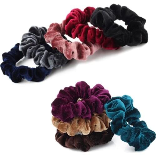 1PCS Soft Velvet Scrunchie Women Girls Elastic Hair Bands Women Tie Hair Ring Rope Ponytail Holder Lady Hair Accessories