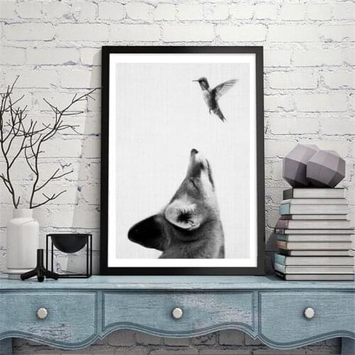 Modern Animal Fox And Bird Retro Nordic Poster Canvas Painting Cuadros Picture Home Painting Wall Artwork Living Room Decoration