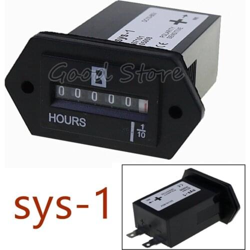 1PCS SYS-1 AC100-250V DC12-36V 6-80 AC-DC universal Electromechanical Hour Meter Counter