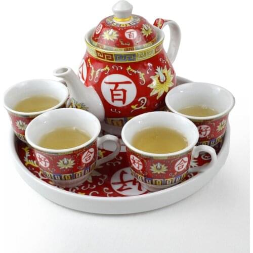 Wine suit pot 4 cup tray porcelain traditional chinese wedding banquet ceremony teapot teacups Tea set ceramics kettle