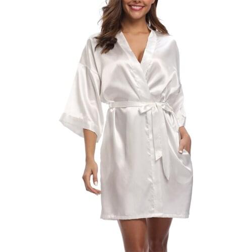 Witbuy Sexy Night Wear Robe Women Satin Wedding Kimono Intimate Spa Sleepwear Coat Bridesmaid Robes Pajamas Bathrobe Women 2020