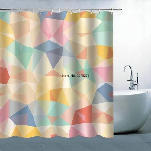 High Quality Printed Fabric Shower Curtains Geometric Pattern Bath Screens Waterproof Products Bathroom Decor with 12 Hooks