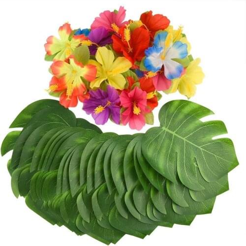 10pcs/Lot Summer Tropical Party Artificial Palm Leaves Hawaiian Luau Party Jungle Beach Theme Party Decoration Hawaii