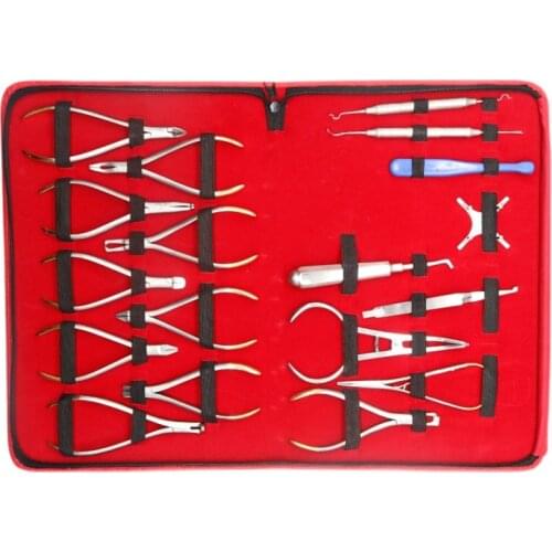 18pcs Dental Orthodontic forceps Pliers Root Elevators dental Instruments set Dentist tools