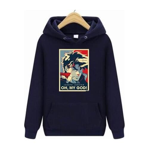 2021 Joseph Joestar OH MY GOD Hoodies Sweatshirts Men Bizarre Adventure Jojo Hooded Hoodie Autumn Harajuku Hip Hop Streetwear