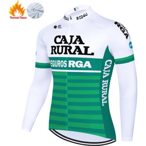 2021 pro team CAJA RURAL cycling jersey winter Thermal Fleece jersey ciclismo hombre Warm maillot ciclismo