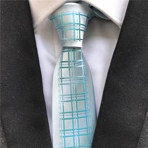 2021 Mens Ties Jacquard Woven Neck Tie Designer Panel Neckties Fashion Blue Plaids Checkers Gravata