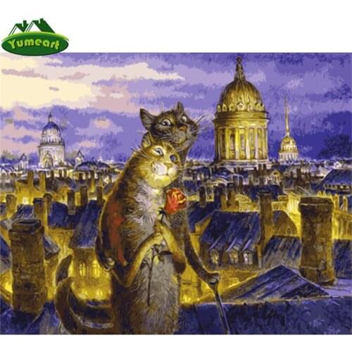 Olga Full Drill Diamond Embroidery Cat and Castle Full Diamond Mosaic Holy Princess Diamond Painting Cross Stitch New Year Gift