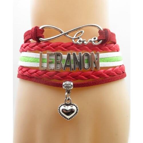 Infinity love lebanon bracelets handmade Bracelet love heart charm lebanon country bracelet