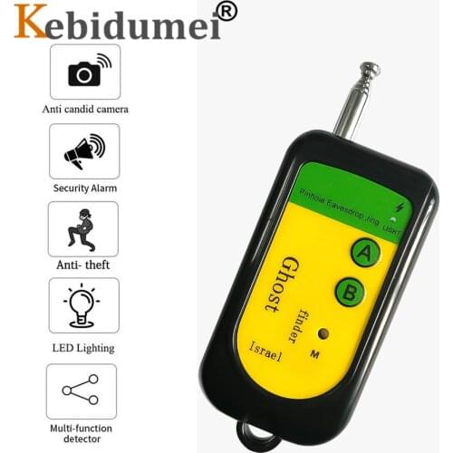 Kebidumei RF Wireless Signal Detector Tracker 100-2400 Mhz Frequency 12V Mini Camera Finder Sensor Alarm Device Radio Check