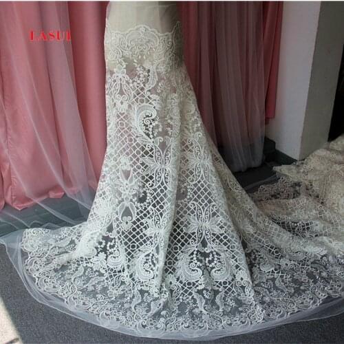 LASUI noble Sequined geometric pattern embroidery lace fabric cord France lace clothing wedding dress DIY lace 0290