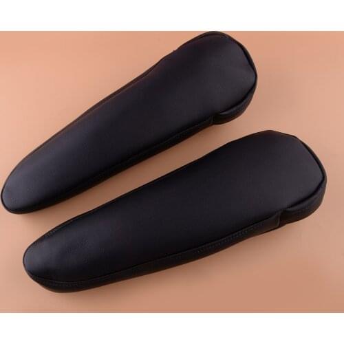 1Pair Car PU Leather Front Seat Armrest Protector Covers Fit For Toyota Sienna 2011 2012 2013 2014 2015 2016 2017 2018 Black