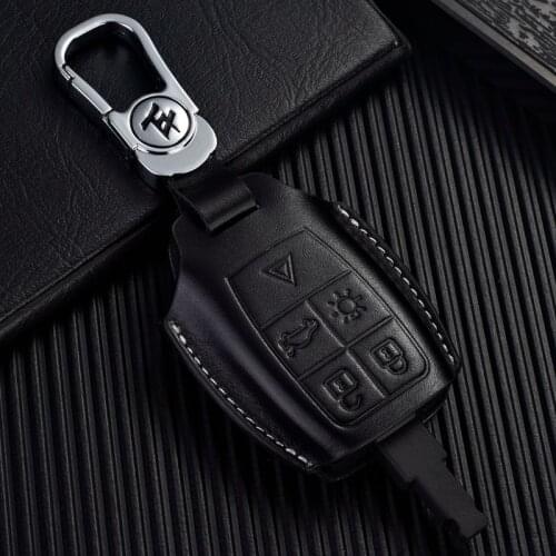 Genuine Leather Key Fob Cover for Volvo S40 C30 C70 Protective Key Case Accessories (the Key Is Not Included)