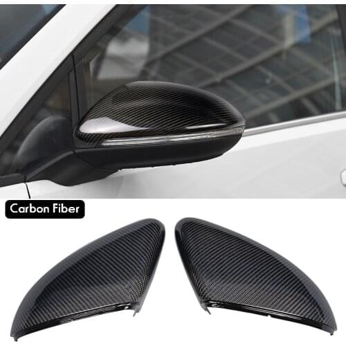 Lofty Richy Rearview Mirror Cover Housing Case For VW Golf 7 MK7 Carbon Fiber Side Mirror Case Rearview Mirror Cover