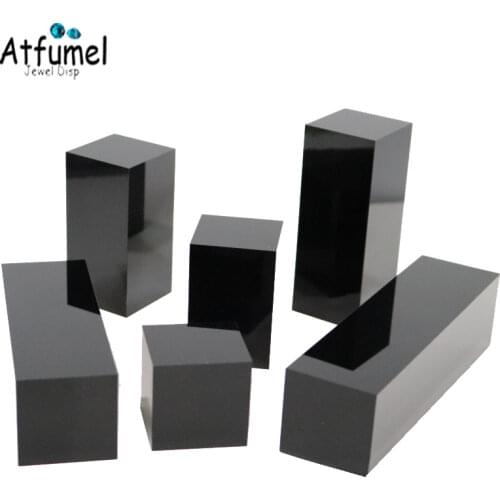 Black Acrylic Square Sheet Cosmetic Display Stand Porte Alliances Mariage Holder Pad Photography Prop Ornament Window Mold Block