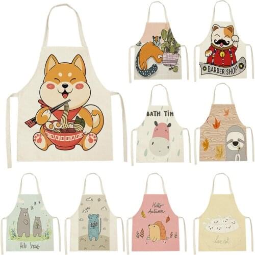 Apron Kid Apron Kitchen Household Item Animal Cartoon Apron Adult Hair Apron 55-68cm Apron Custom Logo Kitchen Supplie Tablier