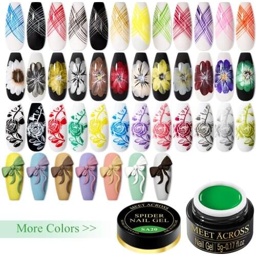 MEET ACROSS Sculpture Drawing Gel 3D Carving Nail Glue Drofession Nail Art Spider Painting Gel DIY Comprehensive Link