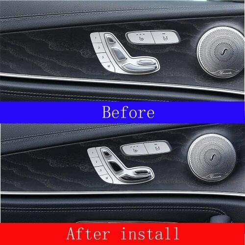 ABS Plastic Chrome Seat Adjustment Button Sequins Cover Trim For Mercedes Benz E Class W213 E200 E300 2016-2018 Gloss Black