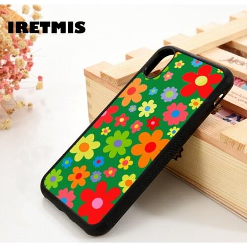 Iretmis 5 5S SE 6 6S TPU Silicone Rubber Phone Case Cover for iPhone 7 8 Plus X Xs 11 12 MINI Pro Max XR Flower Bloom