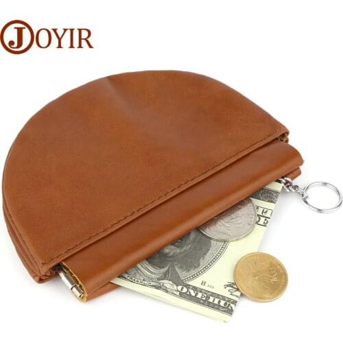JOYIR Genuine Leather Coin Purse Women Fashion Small Mini Money Bag Case Cowhide Zipper Change Purses Female Key Holder New
