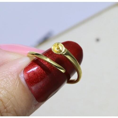 Pearl Rings Settings DIY Fashion Open Size Women Rings Components For 6-10mm Jewelry Making
