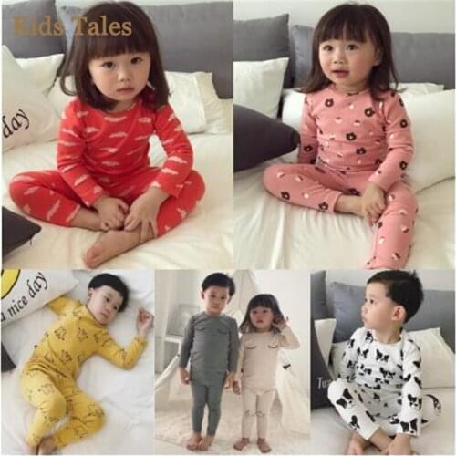 PR-228 Cartoon Children Clothing Set Autumn New pajamas Infant Clothes 1-6T Kids Clothing Cotton Long Sleeve Children sleepwear