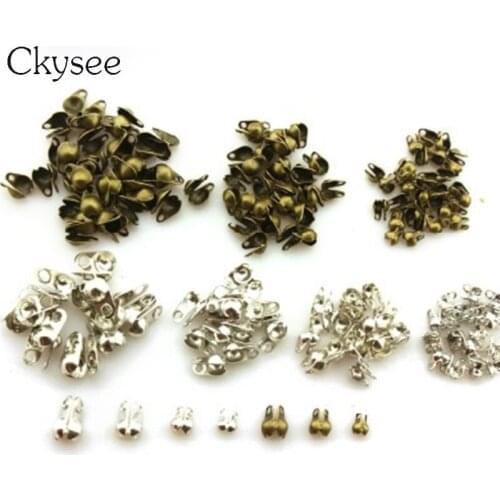 Ckysee High Quality 200pcs/lot Copper Connectors Clasp fitting 1.5/2.4/3.2mm Ball Chain Jewelry Accessories Wholesale