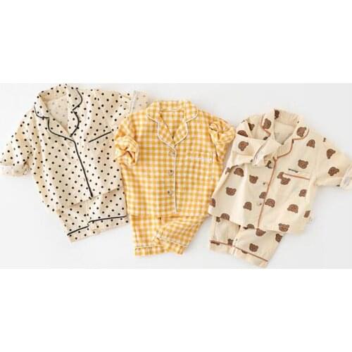 Spring Autumn Cute Infant Baby Boys Girls Long Sleeve Grid Leisure Wear Two-piece Suit Clothing Sets Kids Boy Girl Suit Clothes