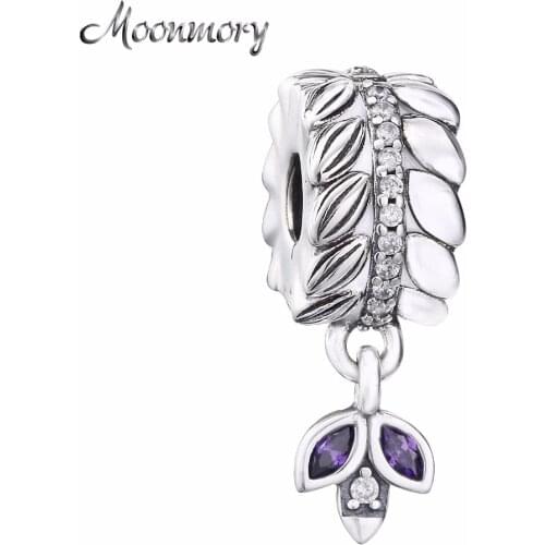 Moonmory 100% Real 925 Sterling Silver Grains Of Energy Clips Charms Fit Womens Bracelet & Necklace Jewelry 2021 Christmas Gift